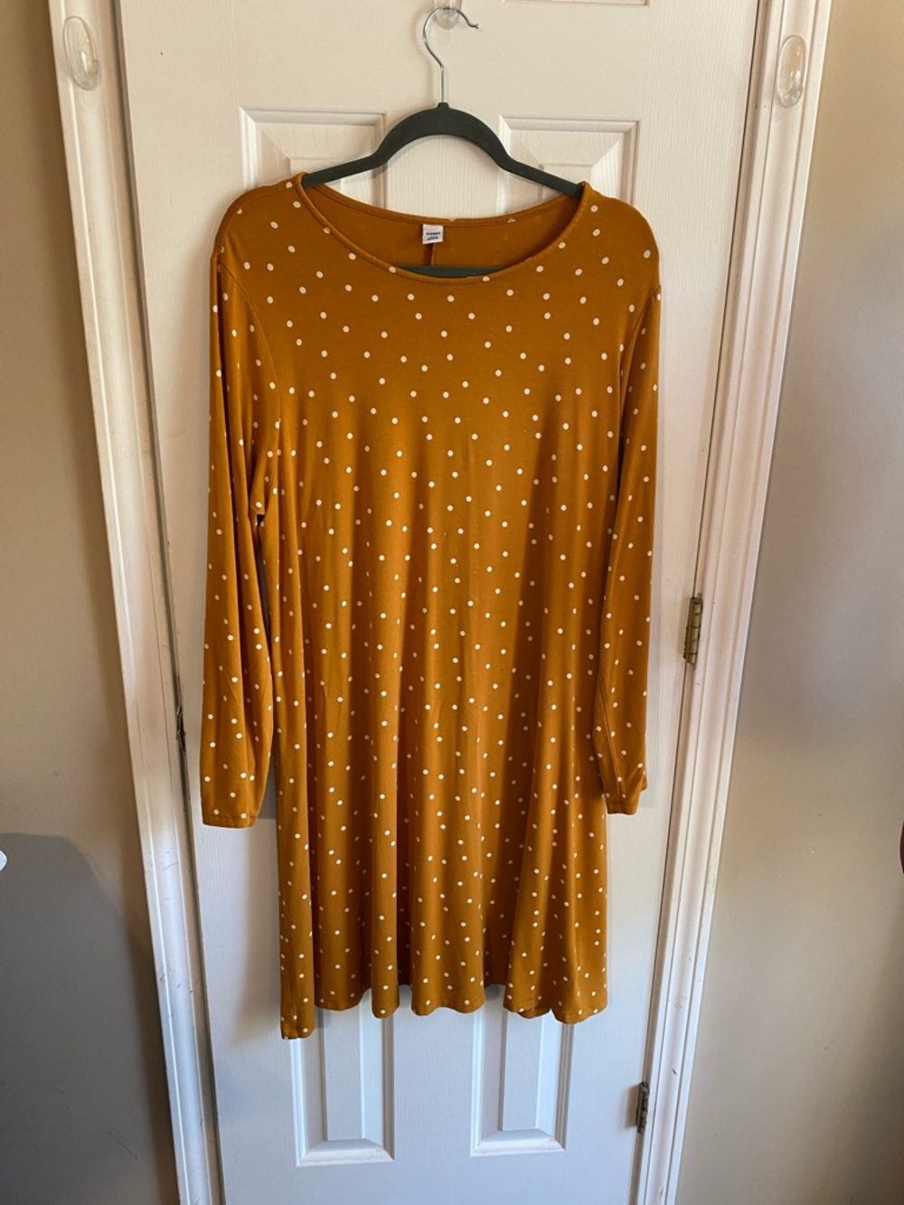 Old Navy Mustard Yellow Polka Dot Dress  Size XXL Soft Comfortable Career Wear - Picture 3 of 8